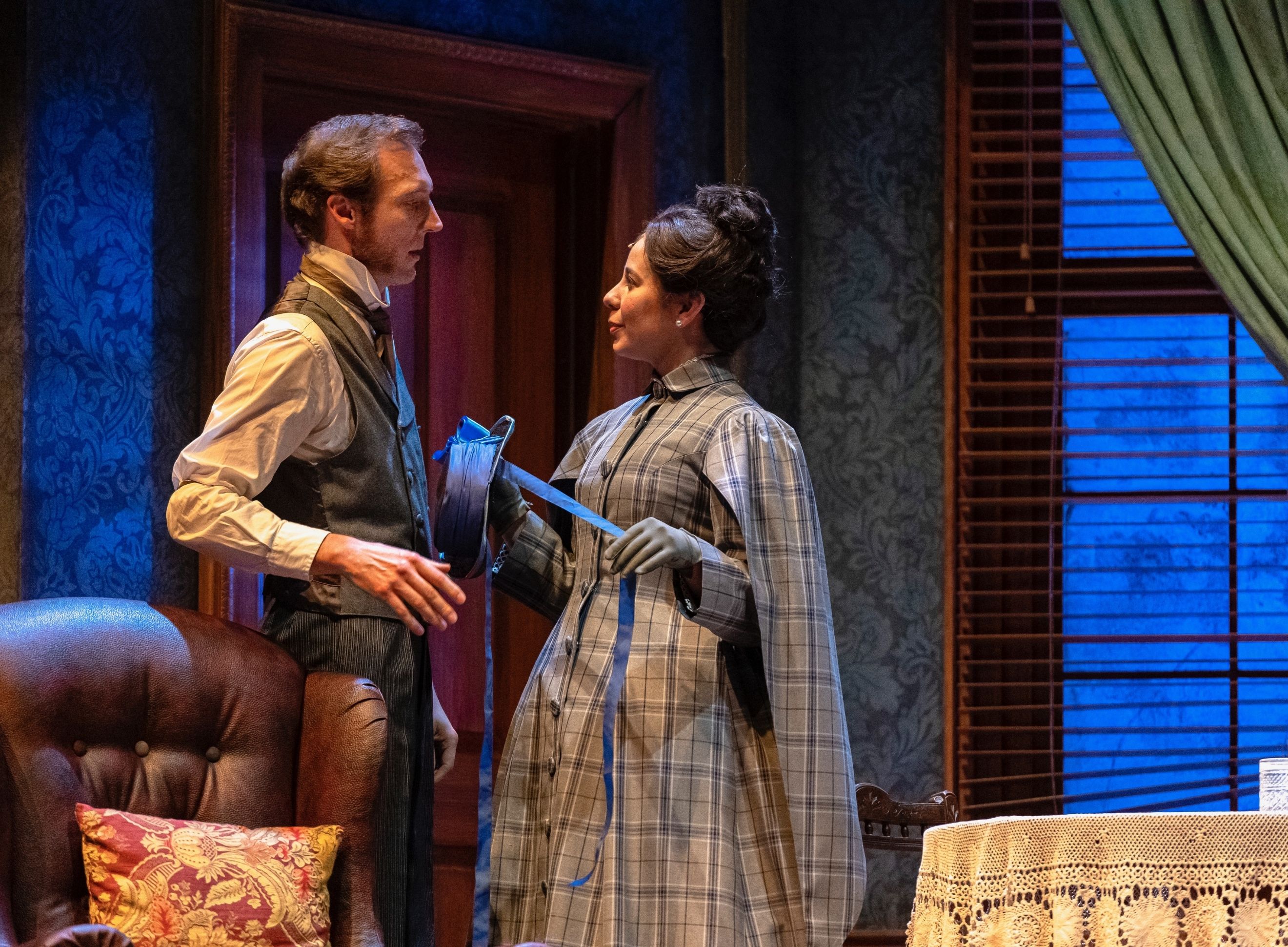 Katherine performing in a scene from the State Theatre Company’s Gaslight in 2020.