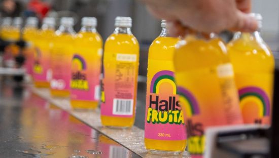 Image of the new Halls Soft Drinks in production