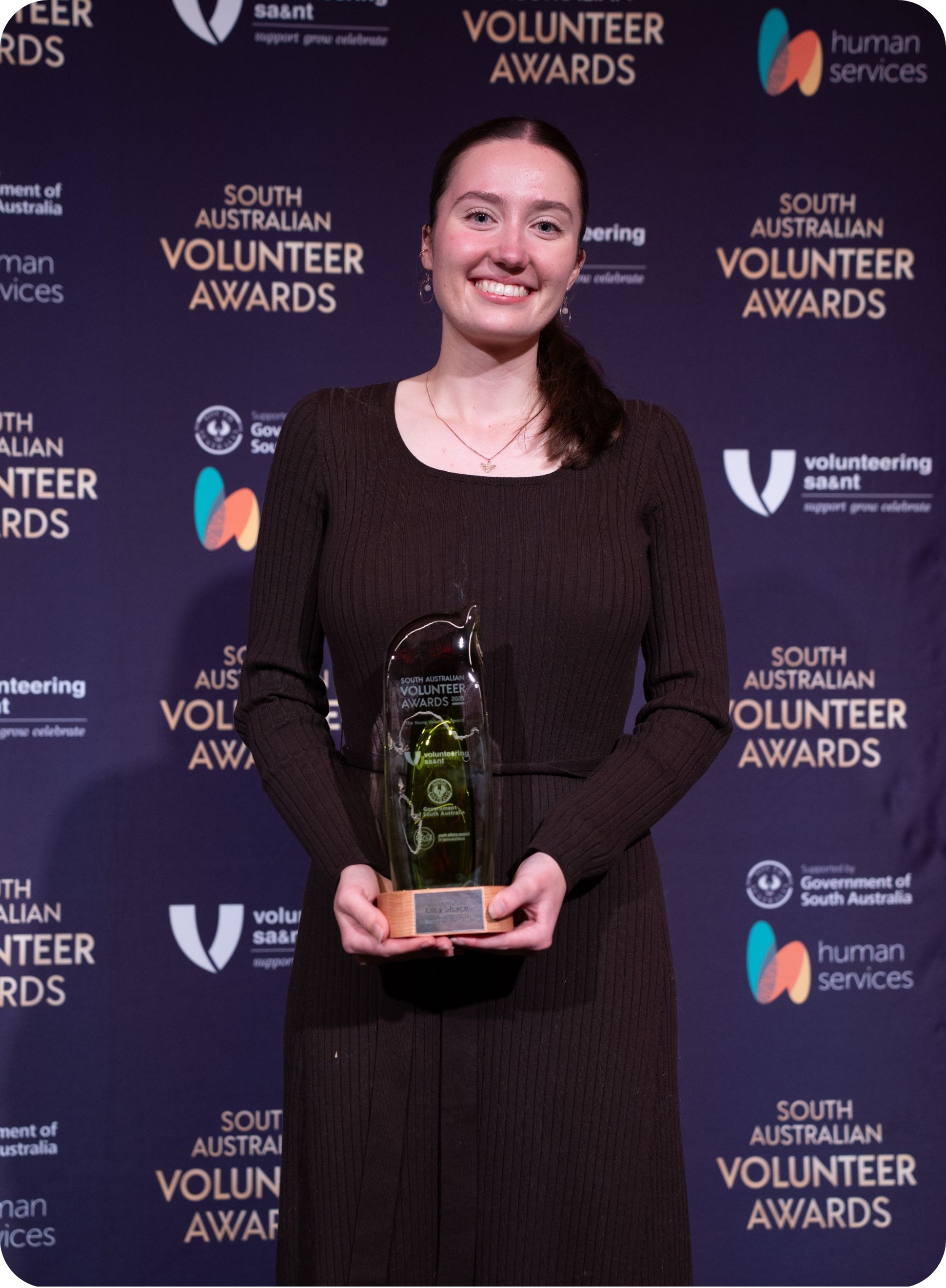 Lucy with her award