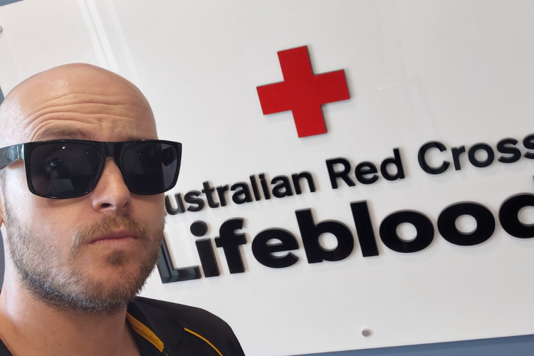 Brett at the Marion Lifeblood donor centre &ndash; where he considers the staff his friends.