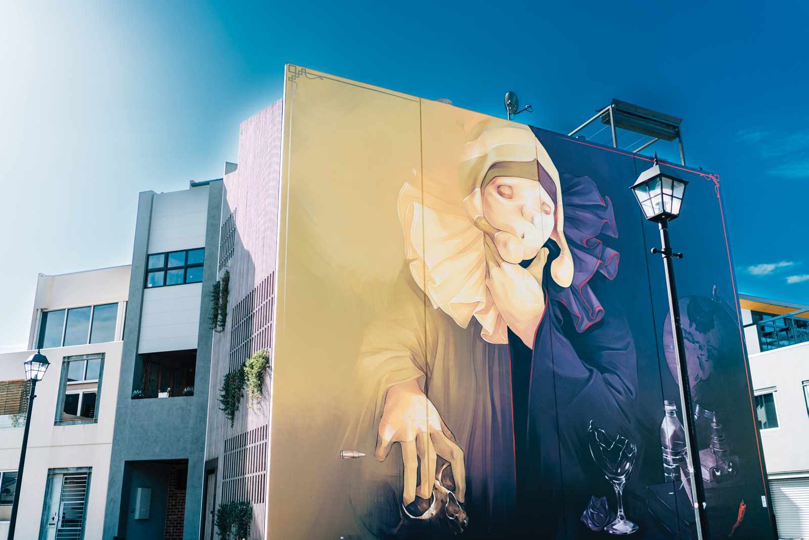 Image of a building in Port Adelaide with a mural.