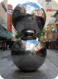 Image of the recently cleaned malls balls