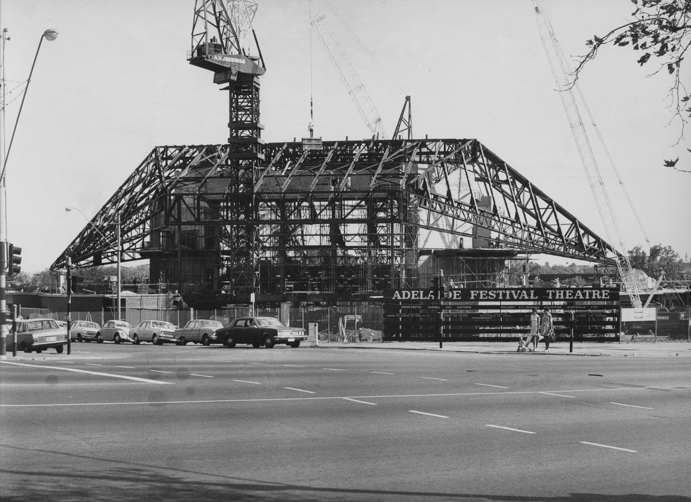 Image of the Adelaide Festival Centre under construction in the 1970s