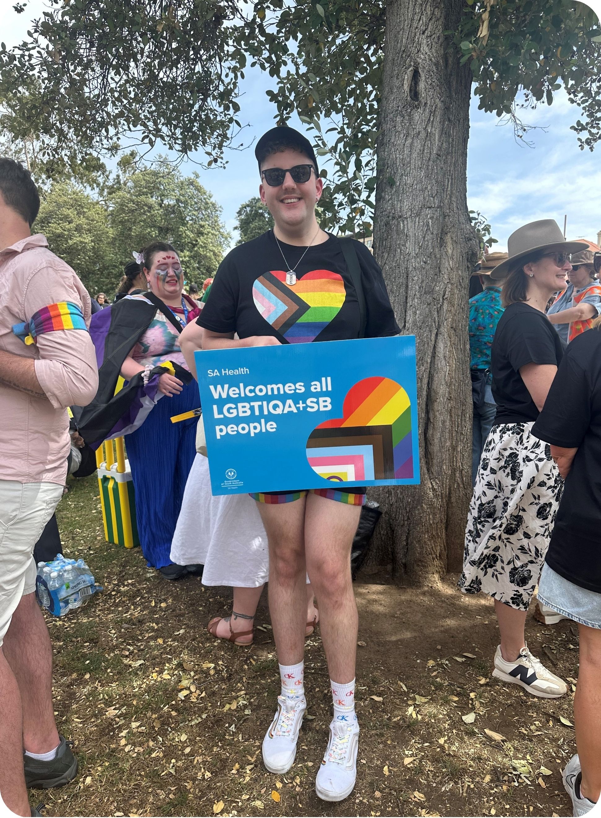Nurse Luke Shepperd attending Pride March Adelaide
