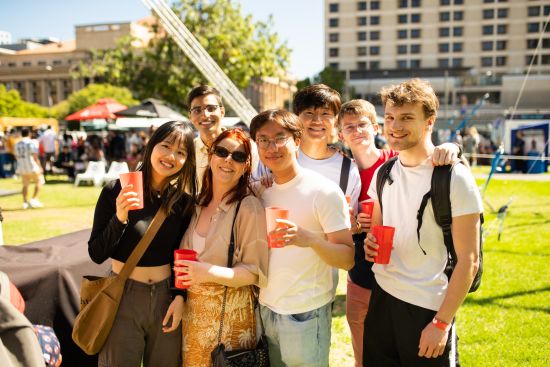Image of international students at Student Fest 2023 welcoming international students to Adelaide