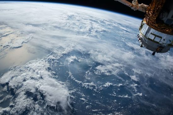 Image of the Earth taken from a satellite.