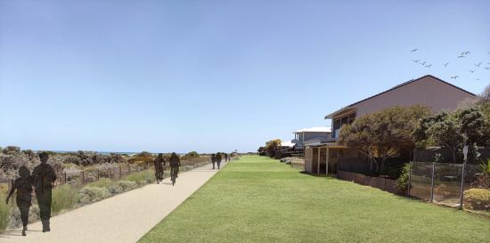 Rendered image of looking north of Mirani Court at West Lakes Shore
