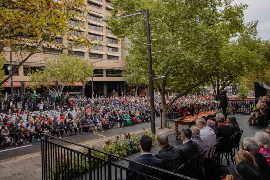 Image of the crowds at the historic passing of the First Nations Voice to Parliament in March.