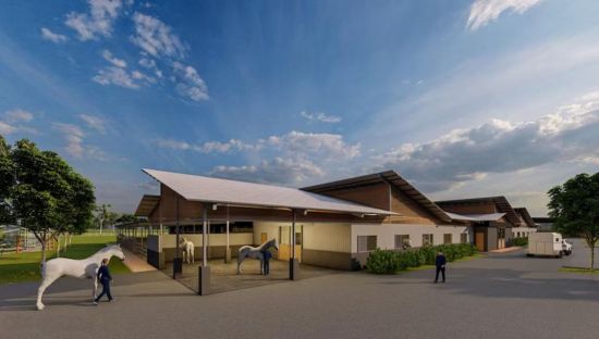 Image of artist impressions of the new facilities to be built for the Mounted Operations Unit at Gepps Cross.