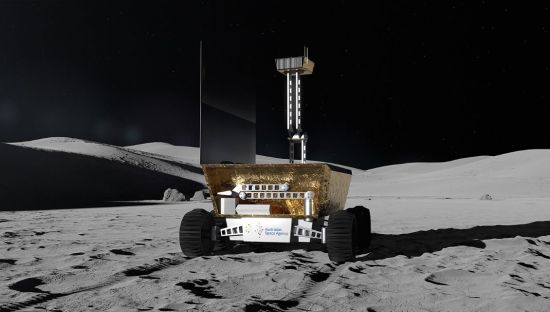 Image of an artist impression of a lunar rover on the moon