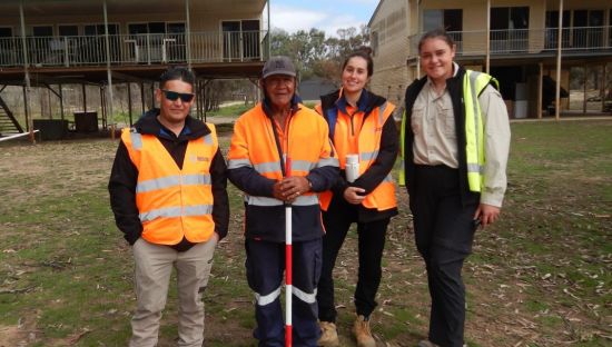 Image of Glenn Chisholm, from A2B Personnel, Robert Agius, from the Mid Murray Mallee Aboriginal Corporation, Tahlia Casey from A2B Personnel and Mya Damon from Aboriginal Affairs and Reconciliation, who have been part of the recovery efforts.  