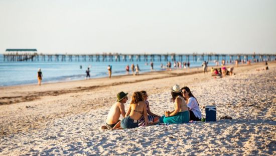 Image of people on an Adelaide beach