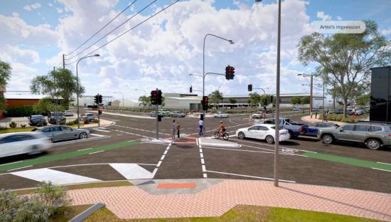 Artist impression of the plans for the Richmond Road, Railway Terrace and Croydon Road intersection 