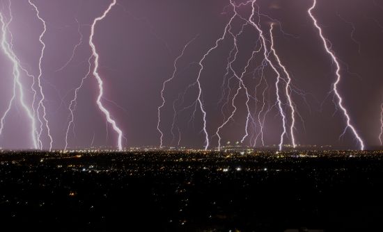 Lightning over Adelaide.