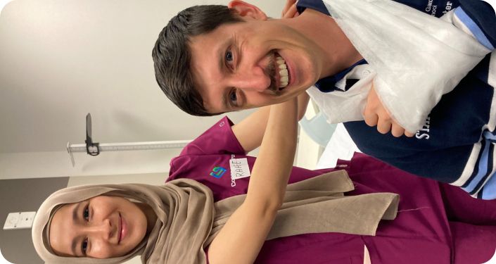 Image of Matt with mentor Rahila