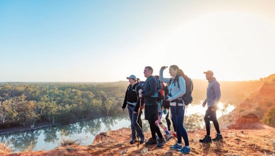 Image of hikers on the River Murray walk