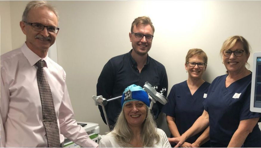 Image of Southern Adelaide Local Health Network’s (SALHN) neurology team and patient Katrina